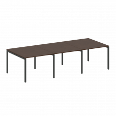 Metal System Quattro Переговорный стол (3 столешницы) на П-оразном м/к 40БП.ПРГ-3.1 Венге Цаво/Метал