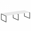 Metal System Quattro Переговорный стол (2 столешницы) на О-образном м/к 50БО.ПРГ-2.4 Белый/Металл Ан