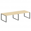 Metal System Переговорный стол (2 столешницы) на О-образном м/к БО.ПРГ-2.4 Акация Лорка/Металл Антра