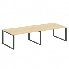 Metal System Переговорный стол (2 столешницы) на О-образном м/к БО.ПРГ-2.4 Акация Лорка/Металл Антра