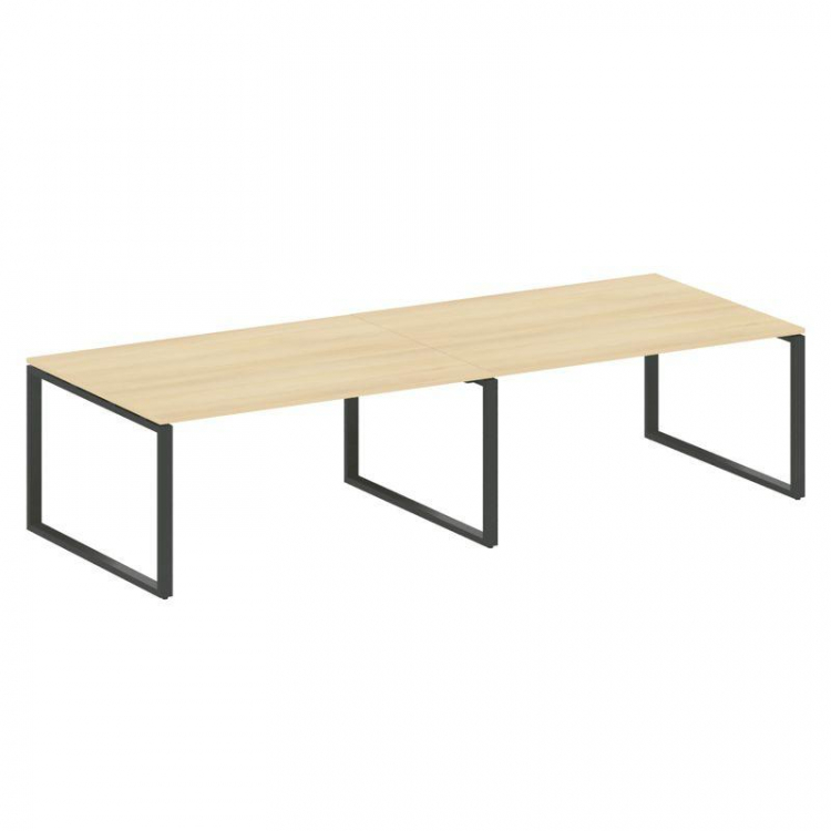Metal System Переговорный стол (2 столешницы) на О-образном м/к БО.ПРГ-2.4 Акация Лорка/Металл Антра