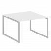 Metal System Quattro Перег. стол (1 столешница) на О-образном м/к 40БО.ПРГ-1.2 Белый/Металл Серый 12