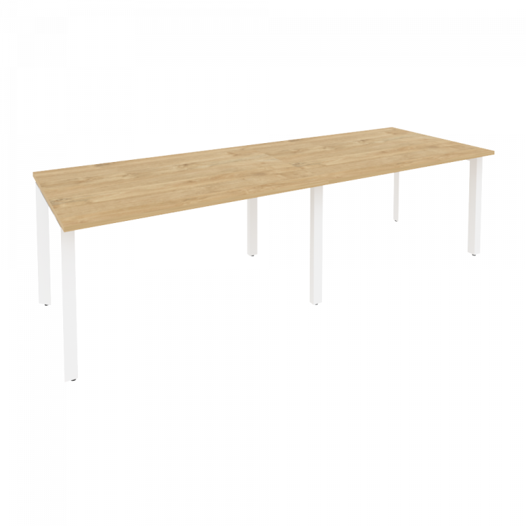 Onix Стол переговорный O.MP-PRG-2.3 Тиквуд Светлый/Металл Белый 2760*980*750