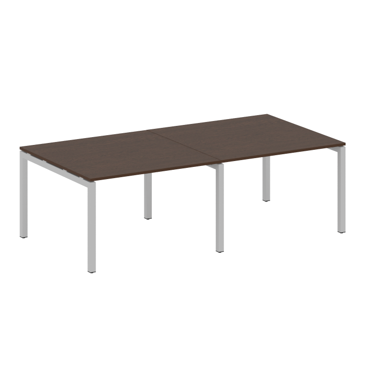 Metal System Quattro Переговорный стол (2 столешницы) на П-образном м/к 50БП.ПРГ-2.2 Венге Цаво/Мета