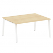 Metal System Переговорный стол (1 столешница) на А-образном м/к БА.ПРГ-1.4 Акация Лорка/Металл Белый