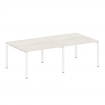 Metal System Переговорный стол (2 столешницы) на П-образном м/к БП.ПРГ-2.2 Дуб Наварра/Металл Белый