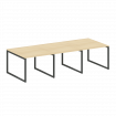 Metal System Quattro Перег. стол (3 столешницы) на О-оразном м/к 40БО.ПРГ-3.1 Акация Лорка/Металл Ан