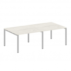 Metal System Переговорный стол (2 столешницы) на П-образном м/к БП.ПРГ-2.2 Дуб Наварра/Металл Серый