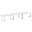 Metal System Переговорный стол (3 столешницы) на О-оразном м/к БО.ПРГ-3.4 Белый/Металл Серый 4800*12