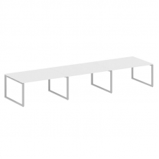 Metal System Переговорный стол (3 столешницы) на О-оразном м/к БО.ПРГ-3.4 Белый/Металл Серый 4800*12