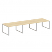 Metal System Переговорный стол (3 столешницы) на О-оразном м/к БО.ПРГ-3.3 Акация Лорка/Металл Серый
