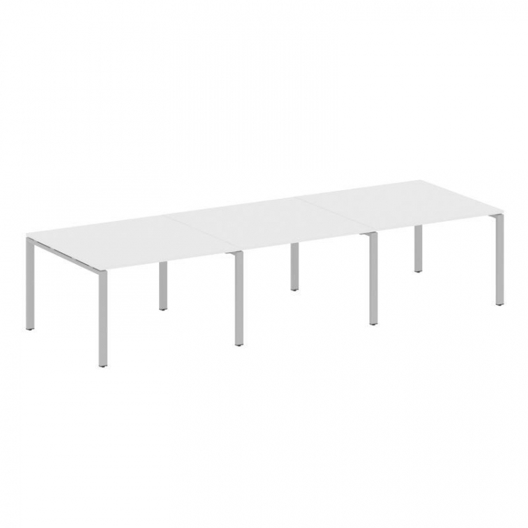 Metal System Переговорный стол (3 столешницы) на П-оразном м/к БП.ПРГ-3.2 Белый/Металл Серый 3600*12