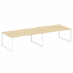 Metal System Quattro Переговорный стол (2 столешницы) на О-образном м/к 50БО.ПРГ-2.5 Акация Лорка/Ме