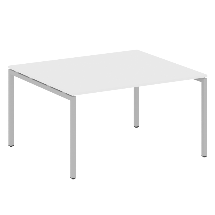 Metal System Quattro Переговорный стол (1 столешница) на П-образном м/к 40БП.ПРГ-1.3 Белый/Металл Се