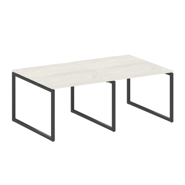 Metal System Quattro Перег. стол (2 столешницы) на О-образном м/к 40БО.ПРГ-2.1 Дуб Наварра/Металл Ан