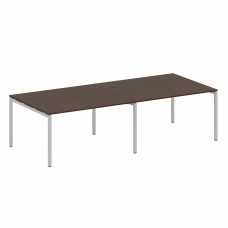 Metal System Quattro Переговорный стол (2 столешницы) на П-образном м/к 40БП.ПРГ-2.3 Венге Цаво/Мета