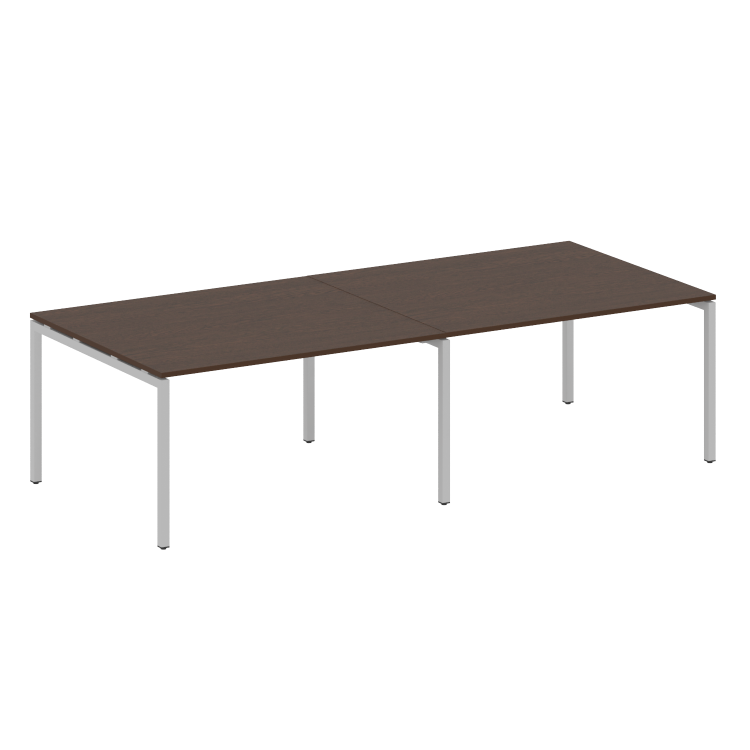 Metal System Quattro Переговорный стол (2 столешницы) на П-образном м/к 40БП.ПРГ-2.3 Венге Цаво/Мета