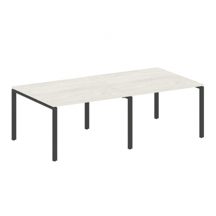 Metal System Переговорный стол (2 столешницы) на П-образном м/к БП.ПРГ-2.2 Дуб Наварра/Металл Антрац