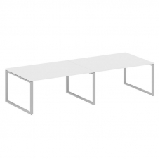 Metal System Переговорный стол (2 столешницы) на О-образном м/к БО.ПРГ-2.4 Белый/Металл Серый 3200*1
