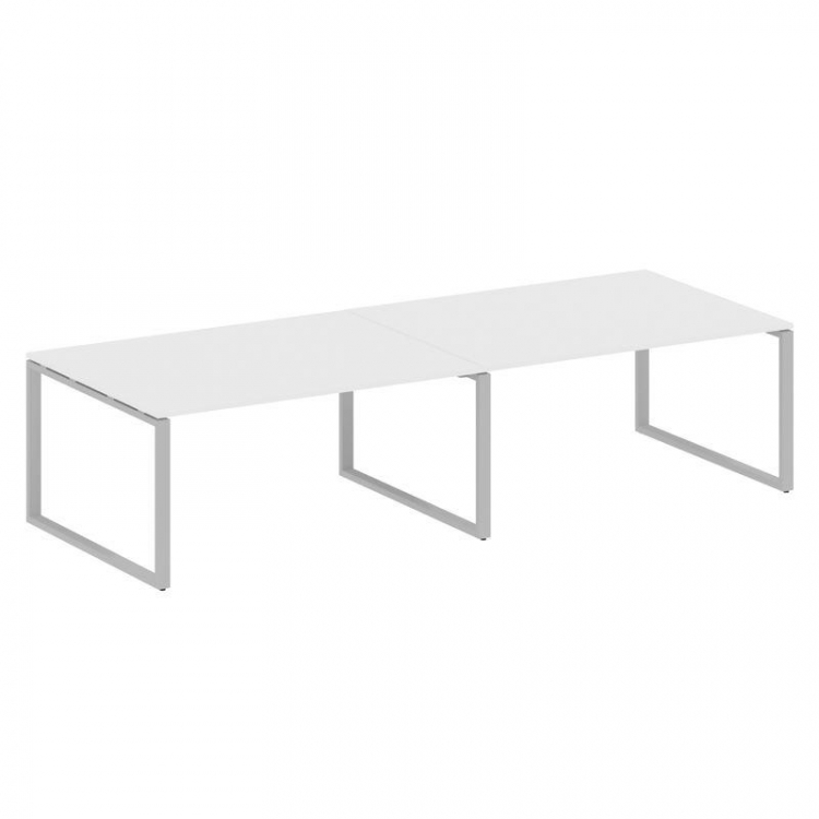 Metal System Переговорный стол (2 столешницы) на О-образном м/к БО.ПРГ-2.4 Белый/Металл Серый 3200*1