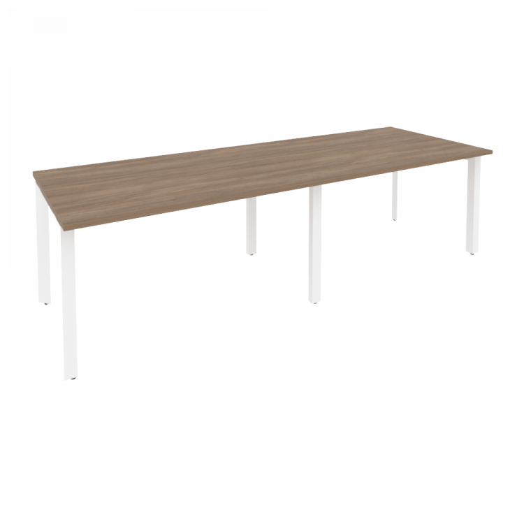 Onix Стол переговорный O.MP-PRG-2.3 Дуб Аризона/Металл Белый 2760*980*750