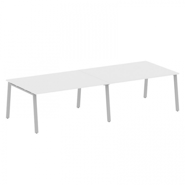 Metal System Переговорный стол (2 столешницы) на А-образном м/к БА.ПРГ-2.4 Белый/Металл Серый 3200*1