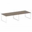 Metal System Quattro Переговорный стол (2 столешницы) на О-образном м/к 50БО.ПРГ-2.4 Вяз Благородный