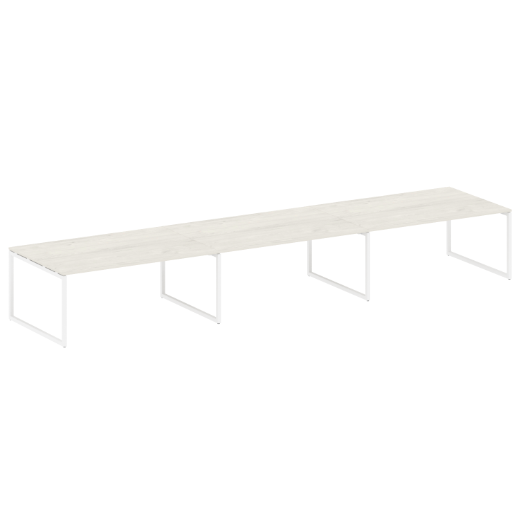 Metal System Quattro Перег. стол (3 столешницы) на О-оразном м/к 40БО.ПРГ-3.5 Дуб Наварра/Металл Бел