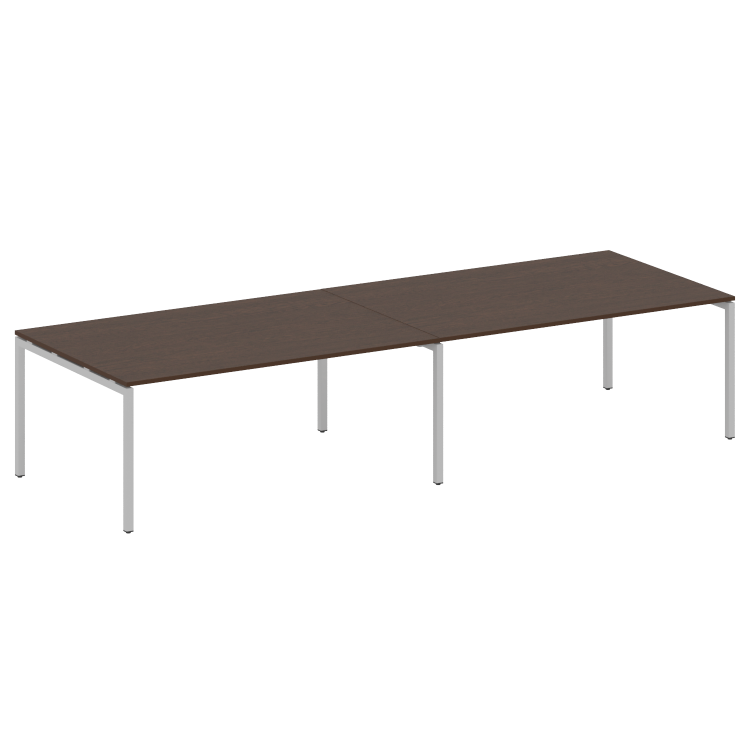 Metal System Quattro Переговорный стол (2 столешницы) на П-образном м/к 40БП.ПРГ-2.5 Венге Цаво/Мета