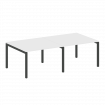 Metal System Quattro Переговорный стол (2 столешницы) на П-образном м/к 50БП.ПРГ-2.2 Белый/Металл Ан