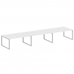 Metal System Переговорный стол (3 столешницы) на О-оразном м/к БО.ПРГ-3.5 Белый/Металл Серый 5400*12