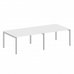 Metal System Quattro Переговорный стол (2 столешницы) на П-образном м/к 50БП.ПРГ-2.3 Белый/Металл Се