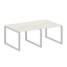 Metal System Переговорный стол (2 столешницы) на О-образном м/к БО.ПРГ-2.1 Дуб Наварра/Металл Серый