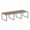 Metal System Quattro Перег. стол (3 столешницы) на О-оразном м/к 40БО.ПРГ-3.1 Вяз Благородный/Металл
