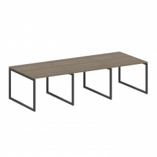 Metal System Quattro Перег. стол (3 столешницы) на О-оразном м/к 40БО.ПРГ-3.1 Вяз Благородный/Металл