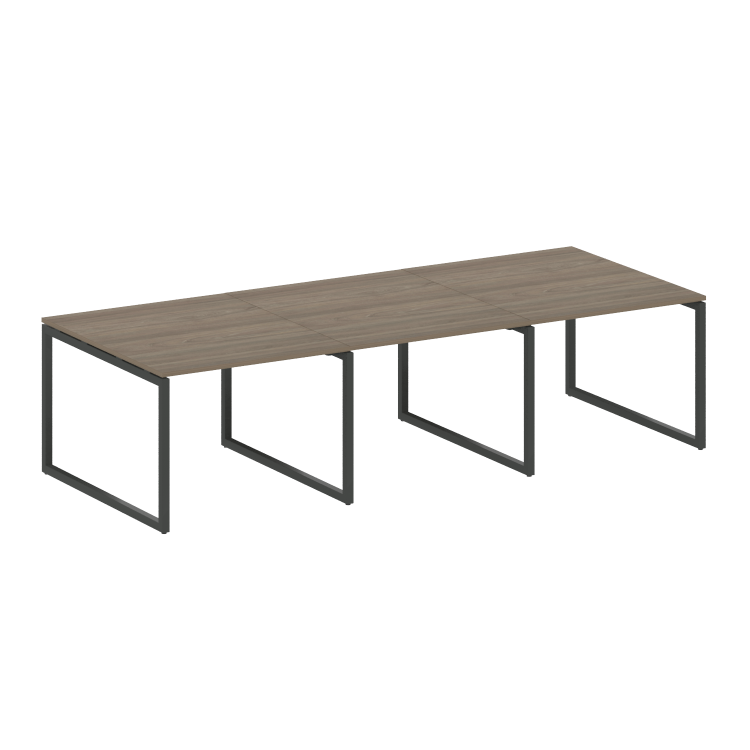 Metal System Quattro Перег. стол (3 столешницы) на О-оразном м/к 40БО.ПРГ-3.1 Вяз Благородный/Металл