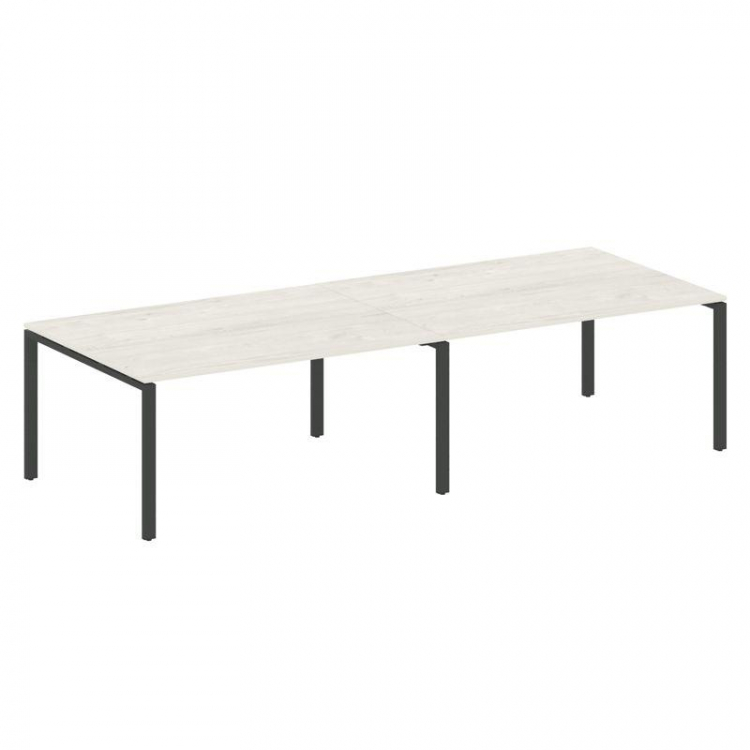 Metal System Переговорный стол (2 столешницы) на П-образном м/к БП.ПРГ-2.4 Дуб Наварра/Металл Антрац