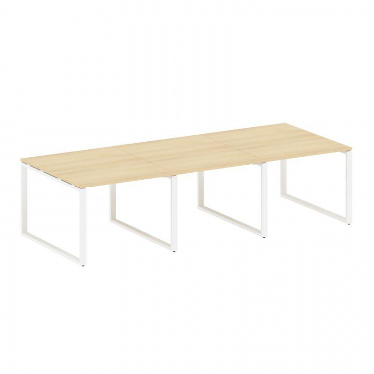 Metal System Переговорный стол (3 столешницы) на О-оразном м/к БО.ПРГ-3.1 Акация Лорка/Металл Белый