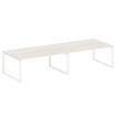 Metal System Переговорный стол (2 столешницы) на О-образном м/к БО.ПРГ-2.5 Дуб Наварра/Металл Белый