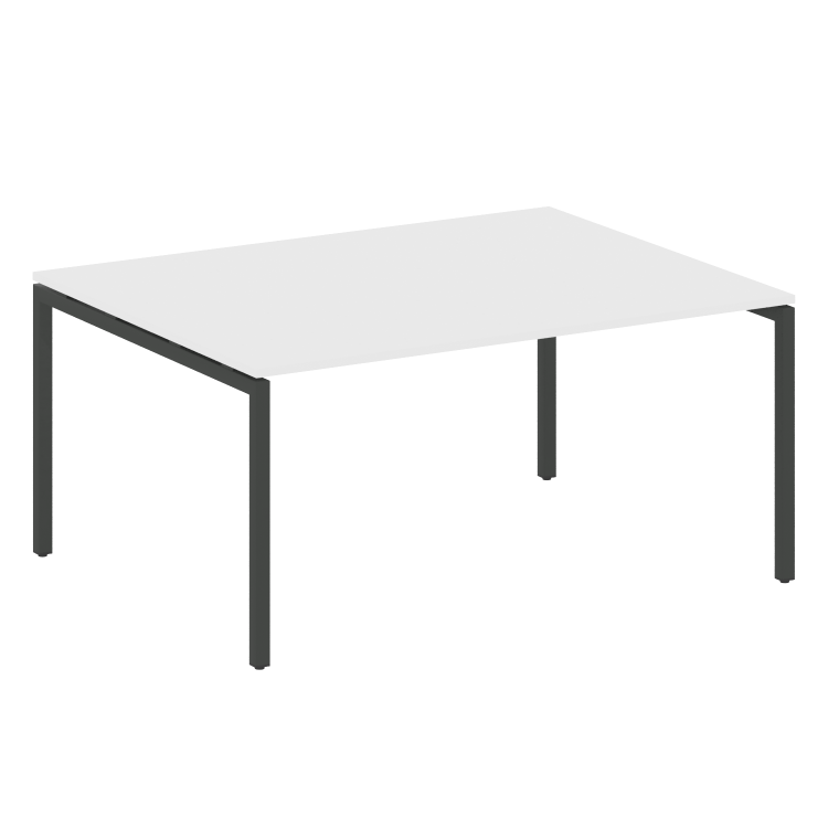 Metal System Quattro Переговорный стол (1 столешница) на П-образном м/к 40БП.ПРГ-1.4 Белый/Металл Ан