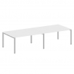 Metal System Переговорный стол (2 столешницы) на П-образном м/к БП.ПРГ-2.4 Белый/Металл Серый 3200*1