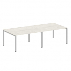 Metal System Переговорный стол (2 столешницы) на П-образном м/к БП.ПРГ-2.3 Дуб Наварра/Металл Серый