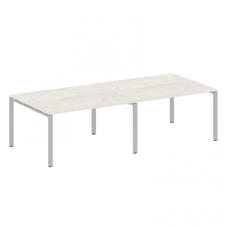Metal System Переговорный стол (2 столешницы) на П-образном м/к БП.ПРГ-2.3 Дуб Наварра/Металл Серый
