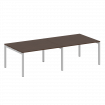 Metal System Quattro Переговорный стол (2 столешницы) на П-образном м/к 50БП.ПРГ-2.3 Венге Цаво/Мета