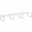 Metal System Quattro Переговорный стол (3 столешницы) на О-оразном м/к 50БО.ПРГ-3.5 Белый/Металл Сер
