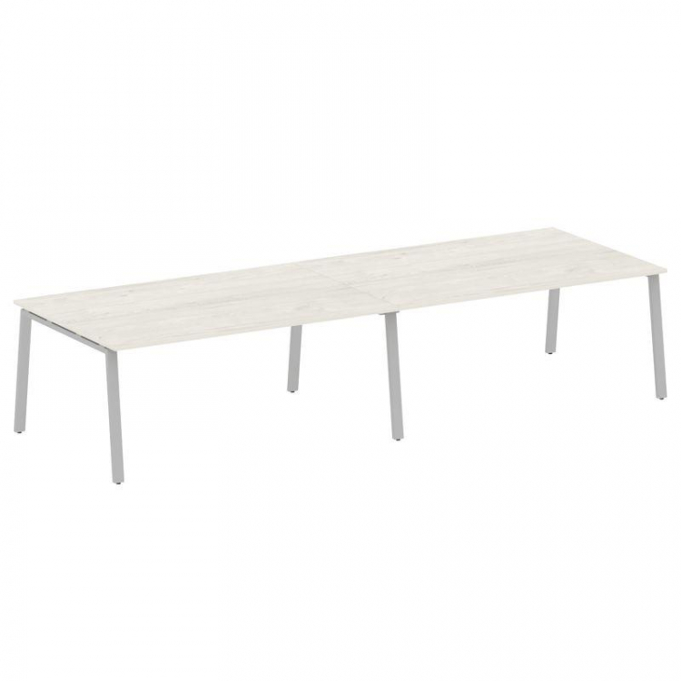 Metal System Переговорный стол (2 столешницы) на А-образном м/к БА.ПРГ-2.5 Дуб Наварра/Металл Серый