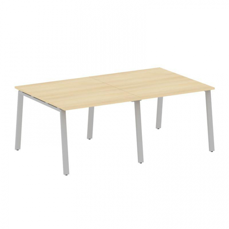 Metal System Переговорный стол (2 столешницы) на А-образном м/к БА.ПРГ-2.1 Акация Лорка/Металл Серый