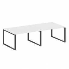 Metal System Переговорный стол (2 столешницы) на О-образном м/к БО.ПРГ-2.3 Белый/Металл Антрацит 280