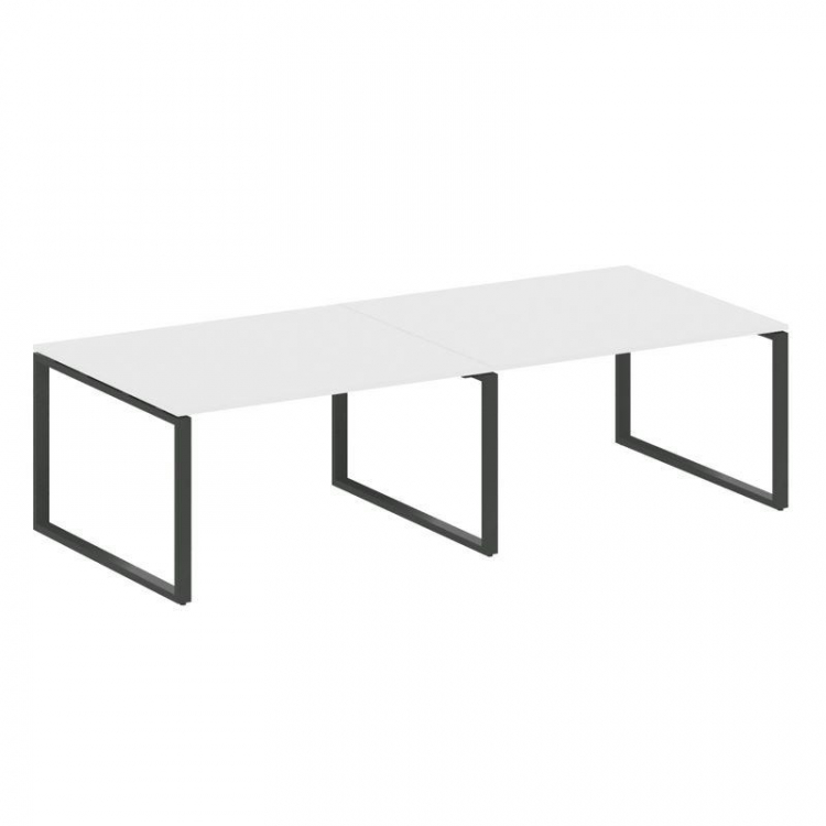 Metal System Переговорный стол (2 столешницы) на О-образном м/к БО.ПРГ-2.3 Белый/Металл Антрацит 280