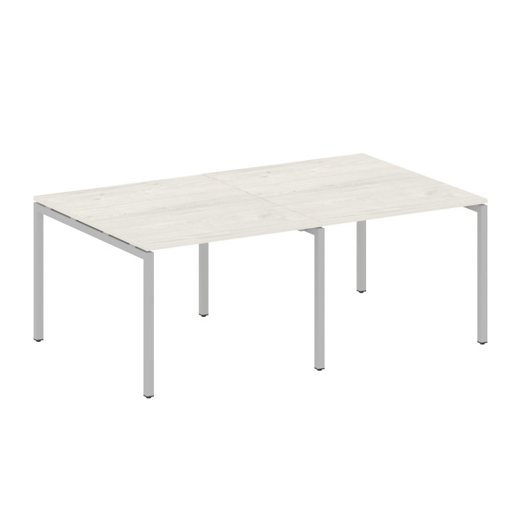 Metal System Quattro Переговорный стол (2 столешницы) на П-образном м/к 40БП.ПРГ-2.1 Дуб Наварра/Мет